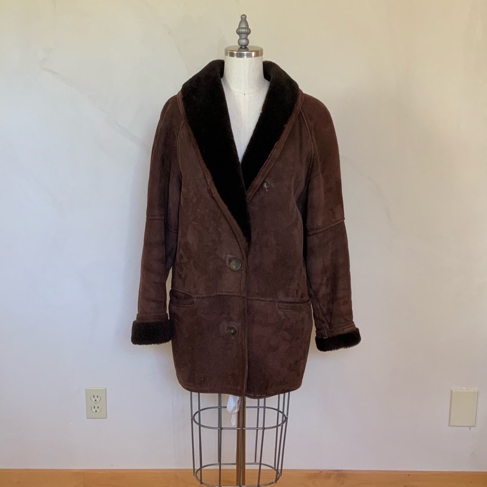 Elegant Genuine Women’s Suede Shearling Jacket